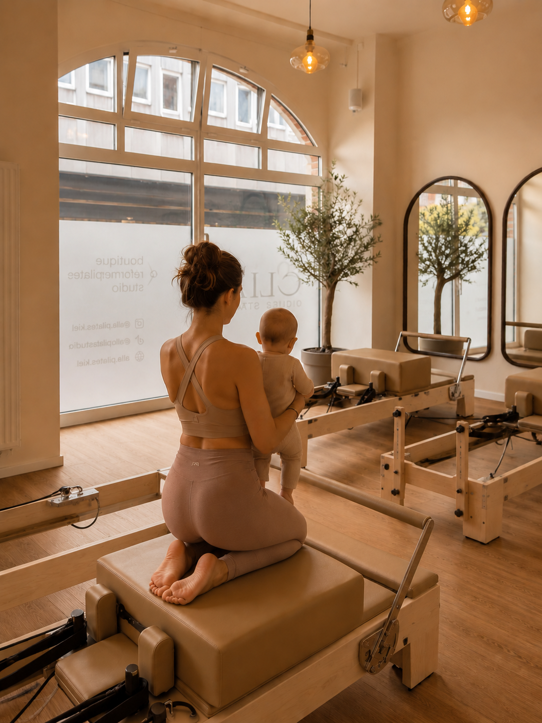 Mama mit Baby auf dem Reformer bei ELLA Studio
